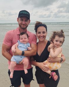 Texas Ambassador Shannon Pike with her husband and two living kids, Eddie and Freya.