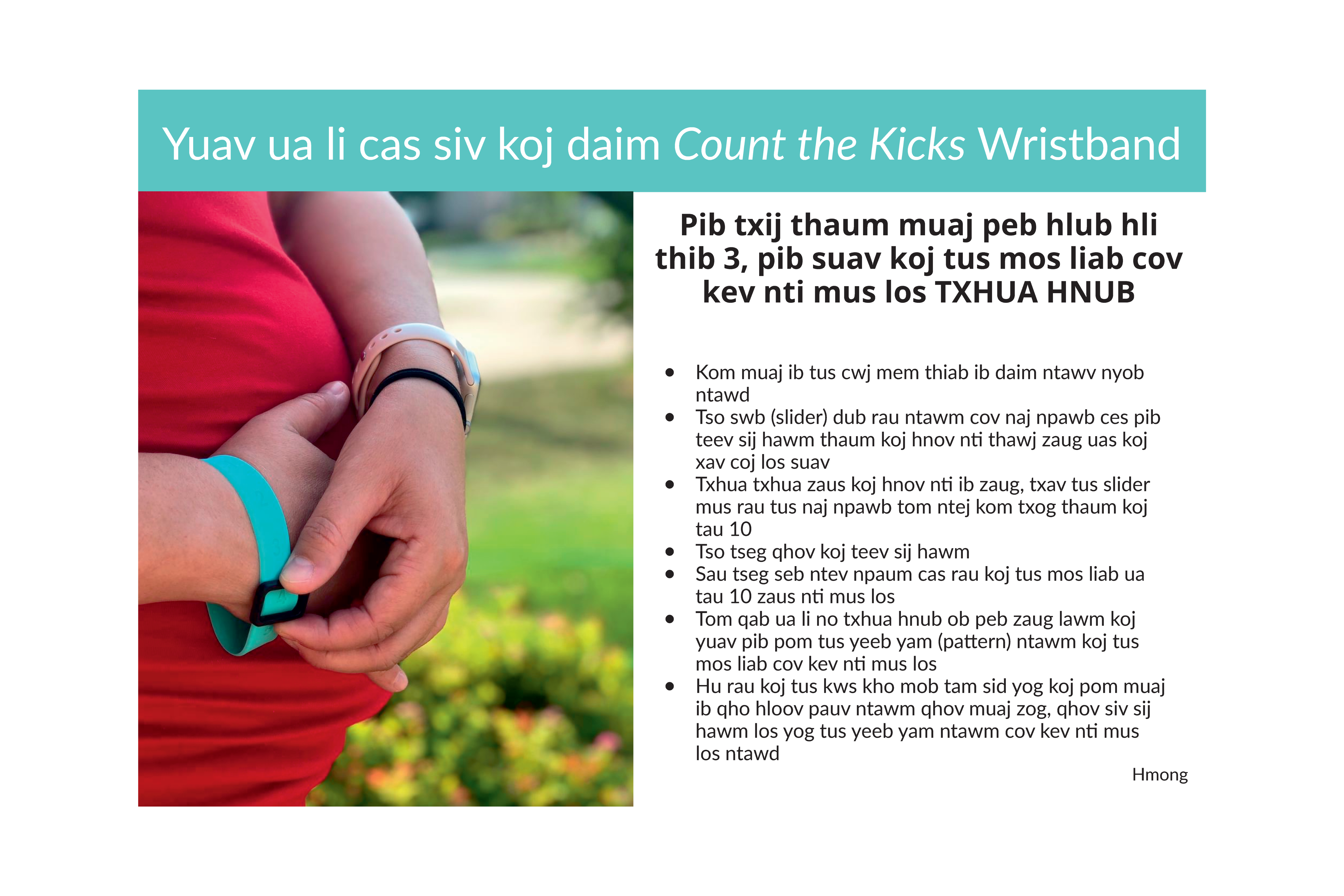 Count the Kicks Wristbands (Hmong) – CA