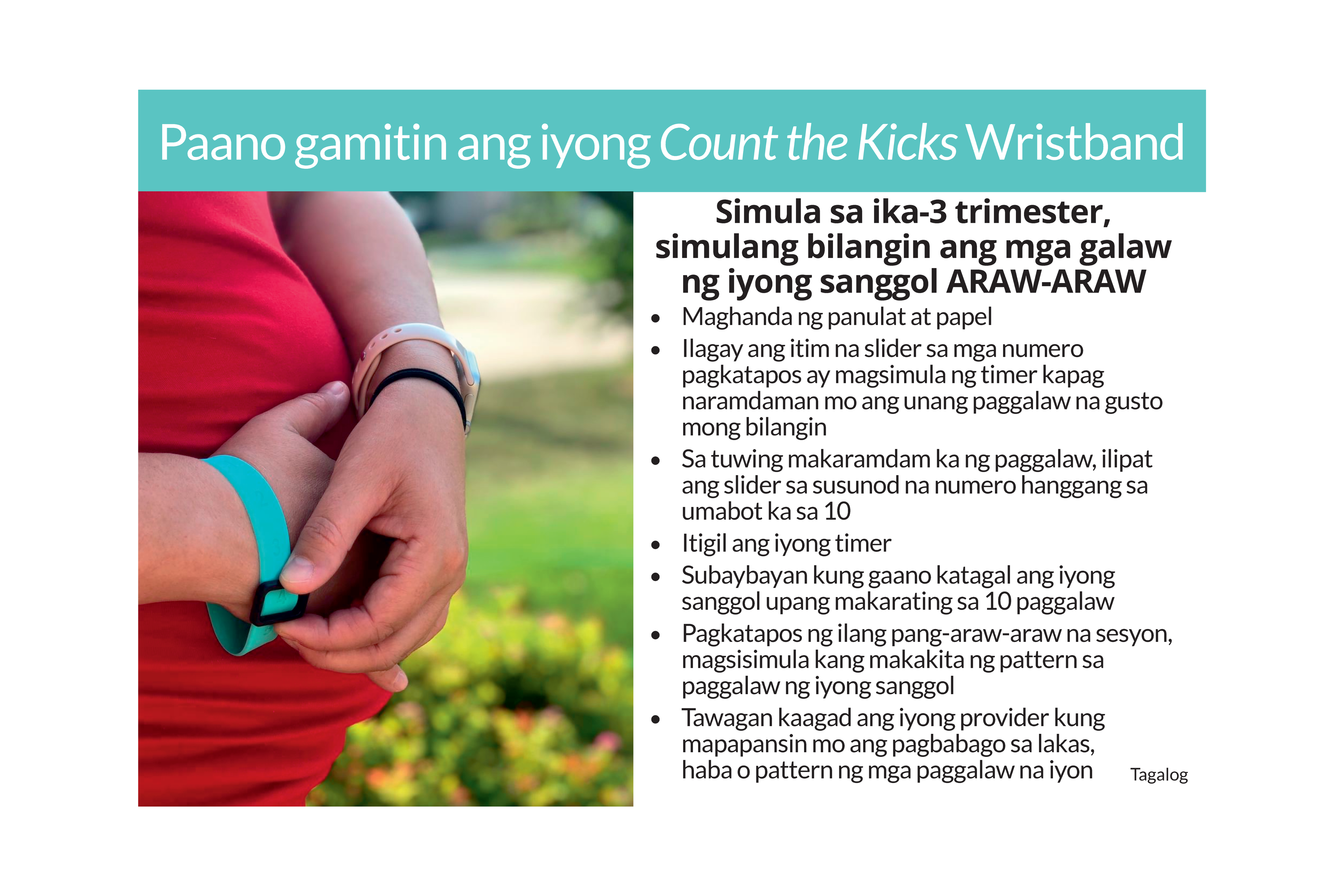 Count the Kicks Wristbands (Tagalog) – CA