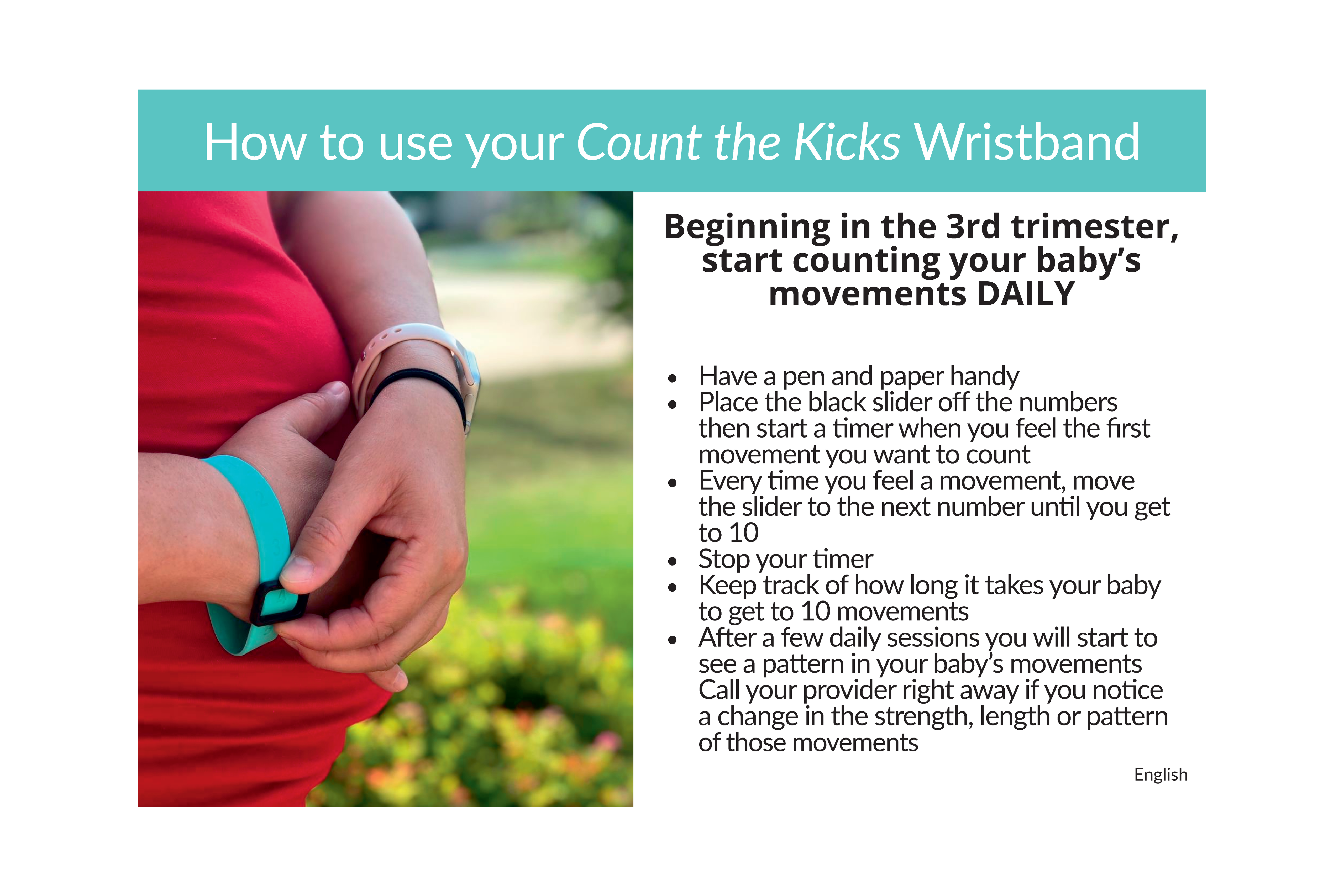 Count the Kicks Wristbands (English) – CA