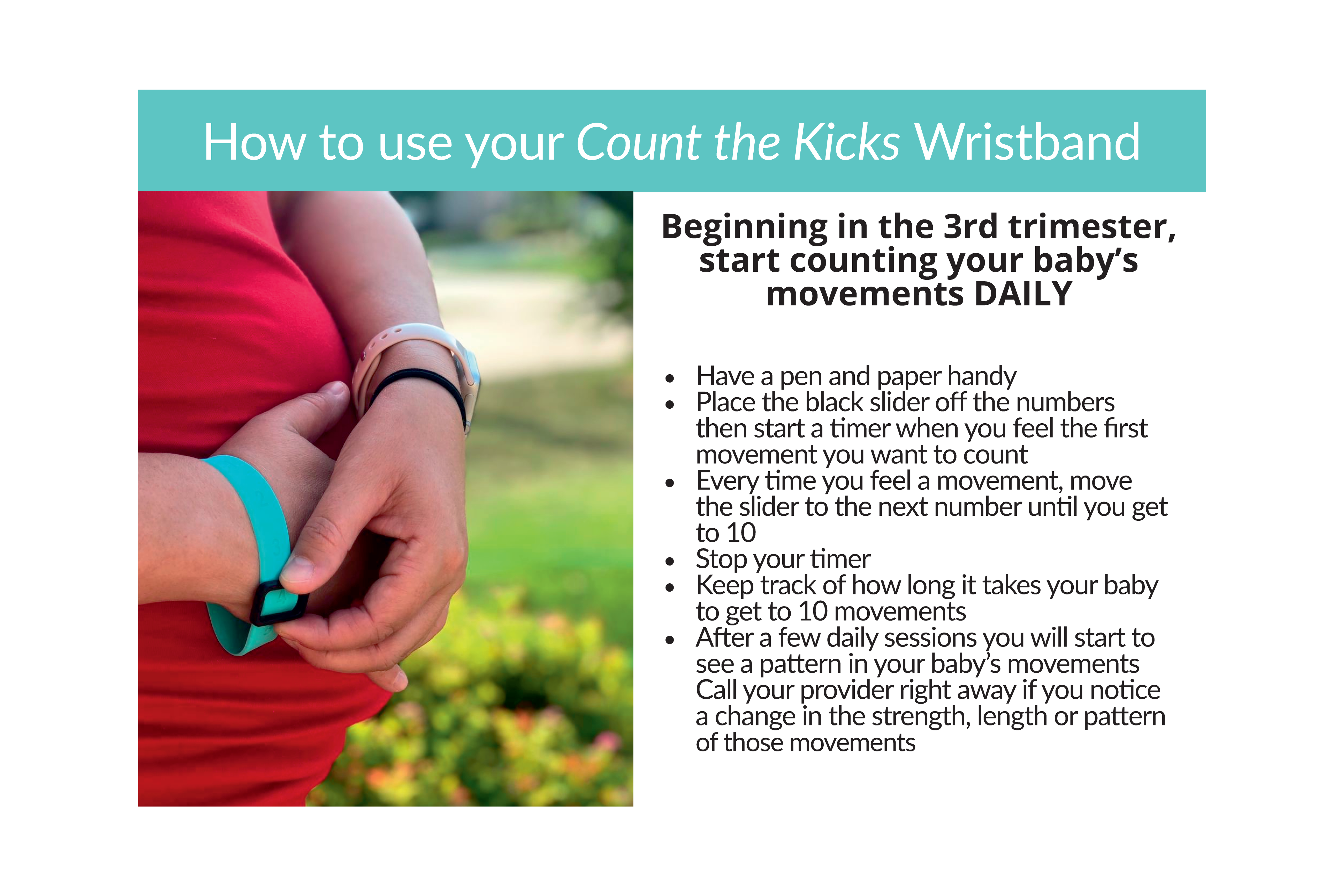 Count the Kicks Wristbands (English) – MN