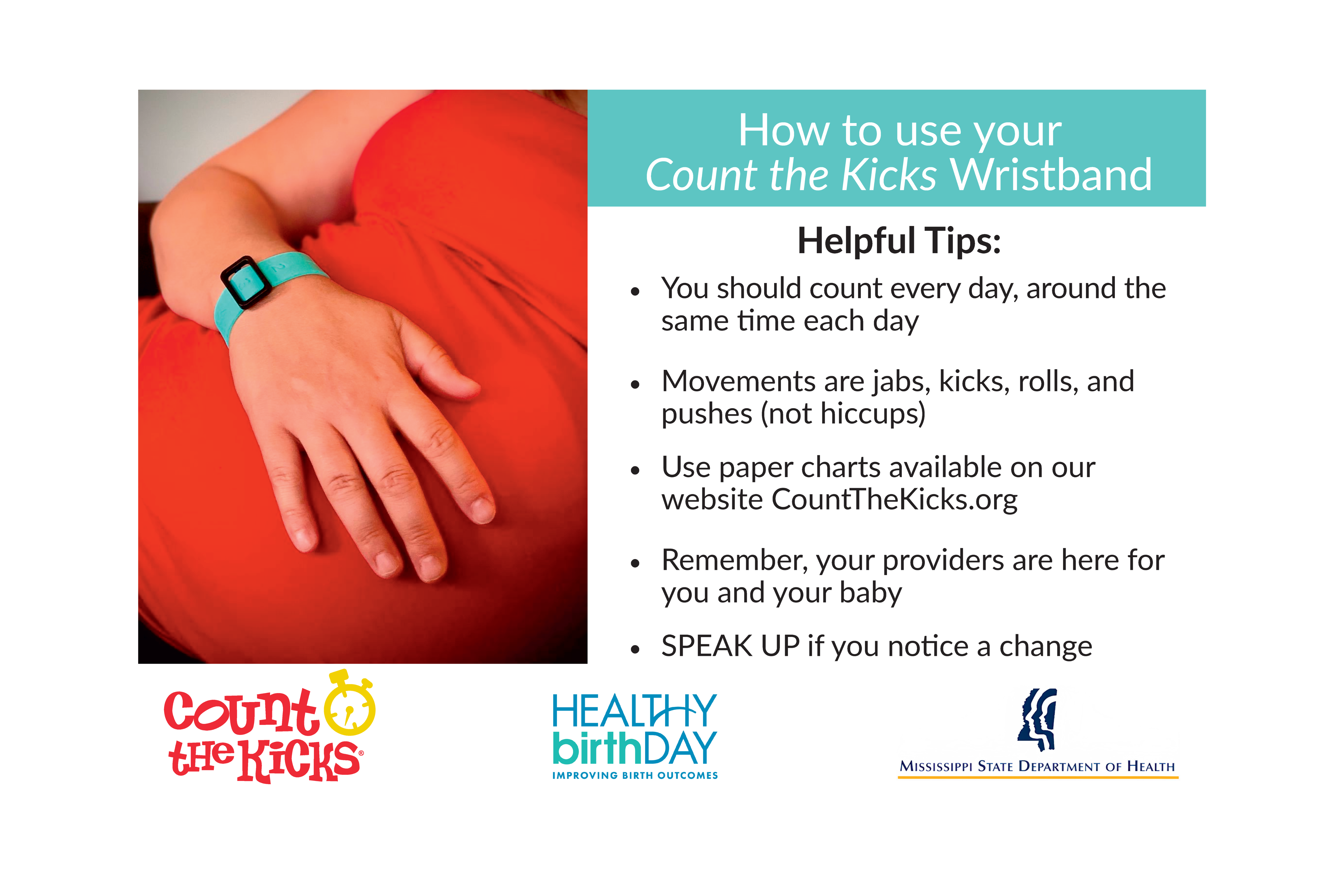 Count the Kicks Wristbands (English) – MN